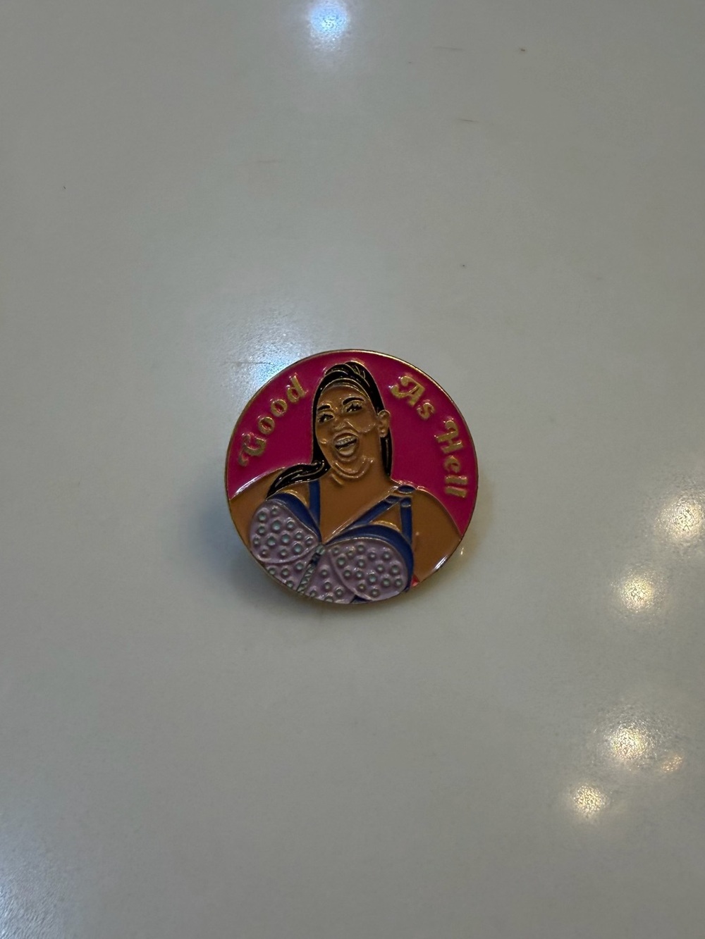 Enamel Pin - Pink "Good As Hell" Woman Design